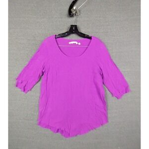 Soft Surroundings Shirt Womens Medium Purple Cotton Gauze‎ Asymmetrical Coastal